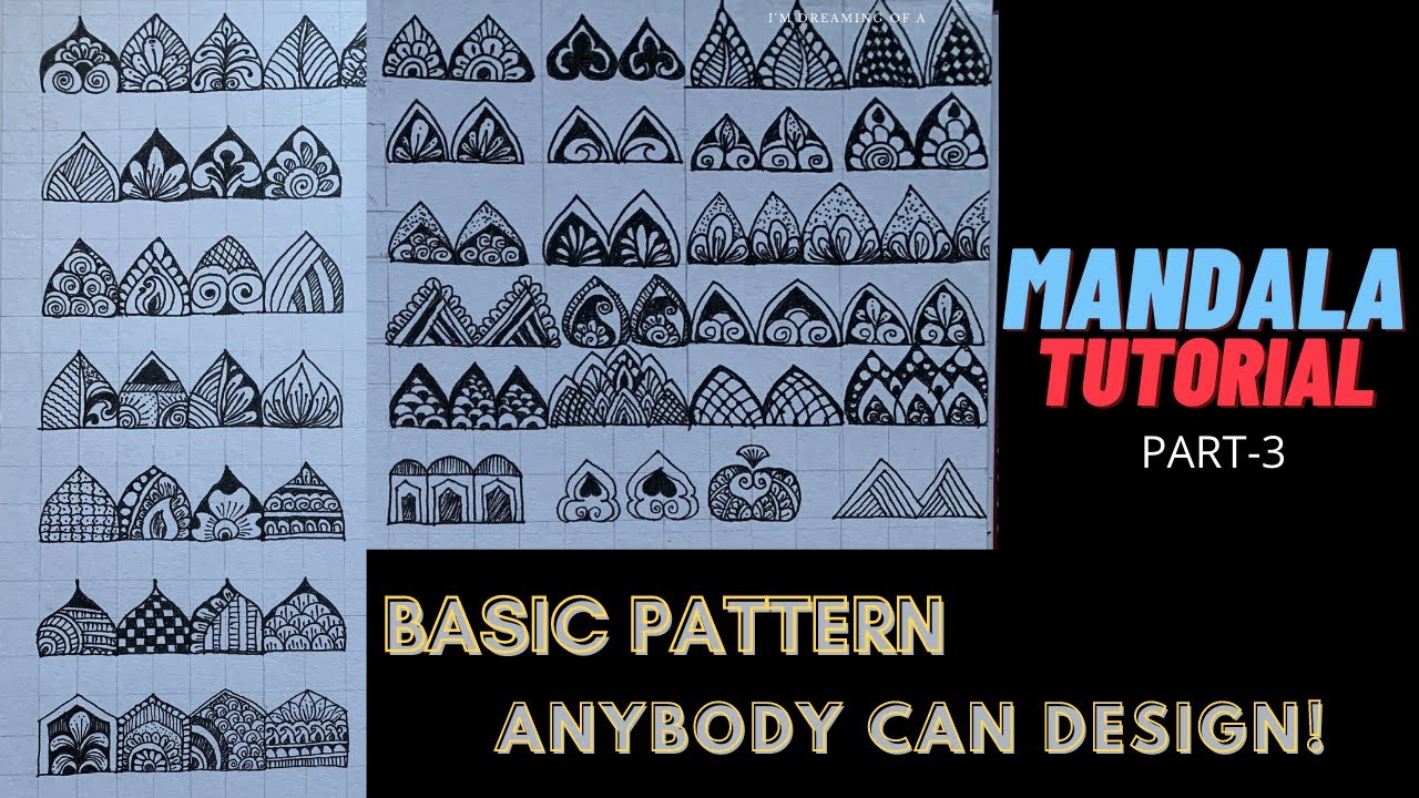 How to draw Mandala for beginners | Pt-3 |Design Patterns to practice | step by step| Art Therapy