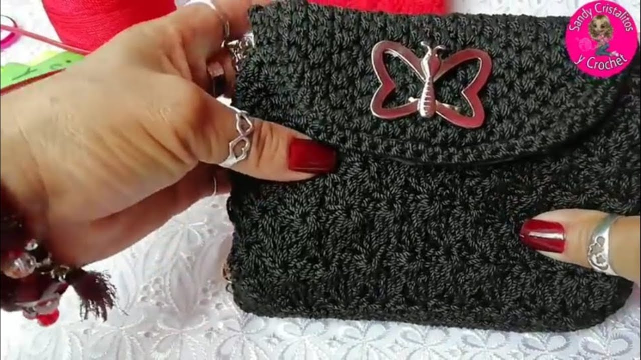 Bolsita doble a Crochet puntada Lluvia de Estrellas⭐⭐☄️✨🌟✨
