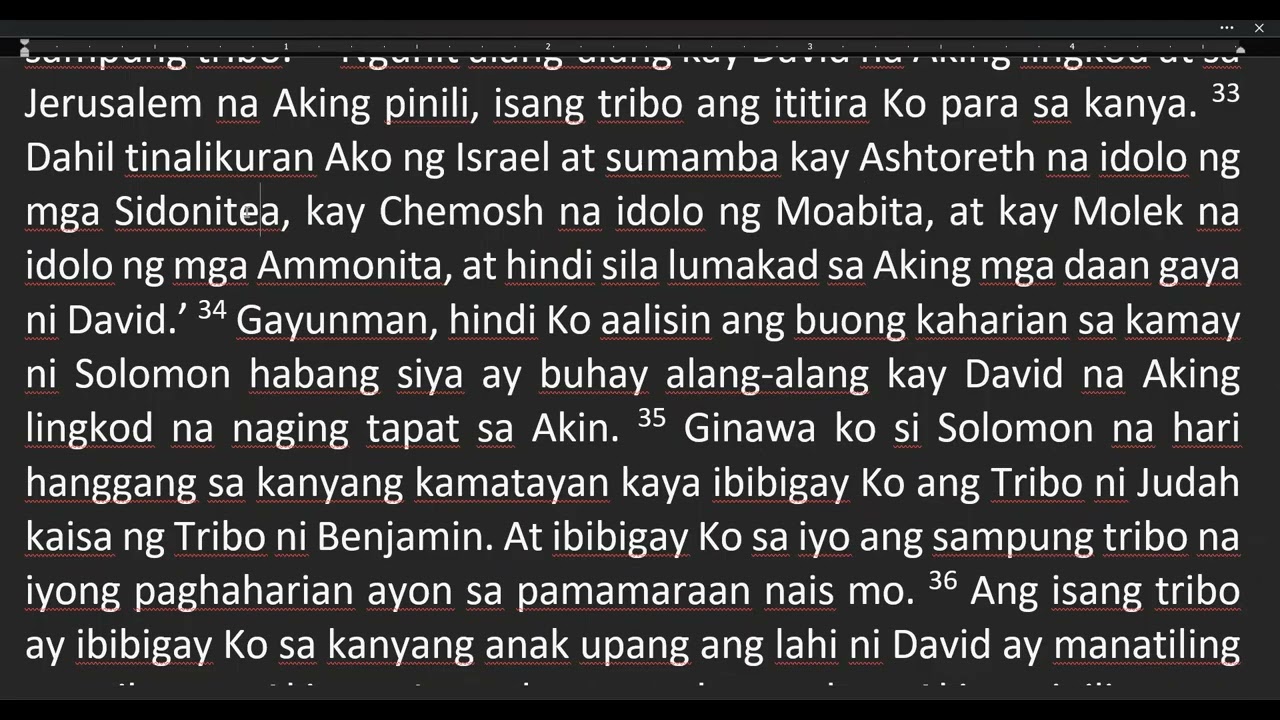 1 Hari 11-15 Ano ang kasalanan ni Solomon na nagpahati sa kaharian? Bakit naglaban laban ang Israel?