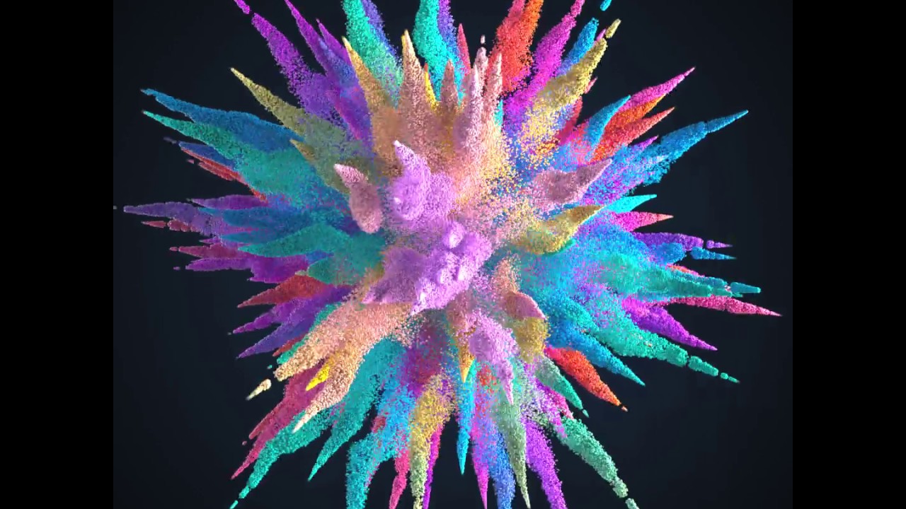 Color Powder Explosion made with X-Particles in Cinema 4D