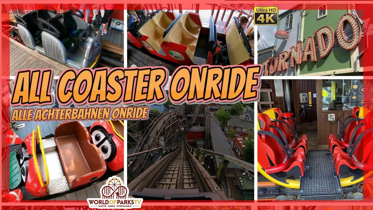 Bakken All Roller coasters (Onride POV) Bakken Alle Achterbahnen Bakken Tornado Dyrehavsbakken Park