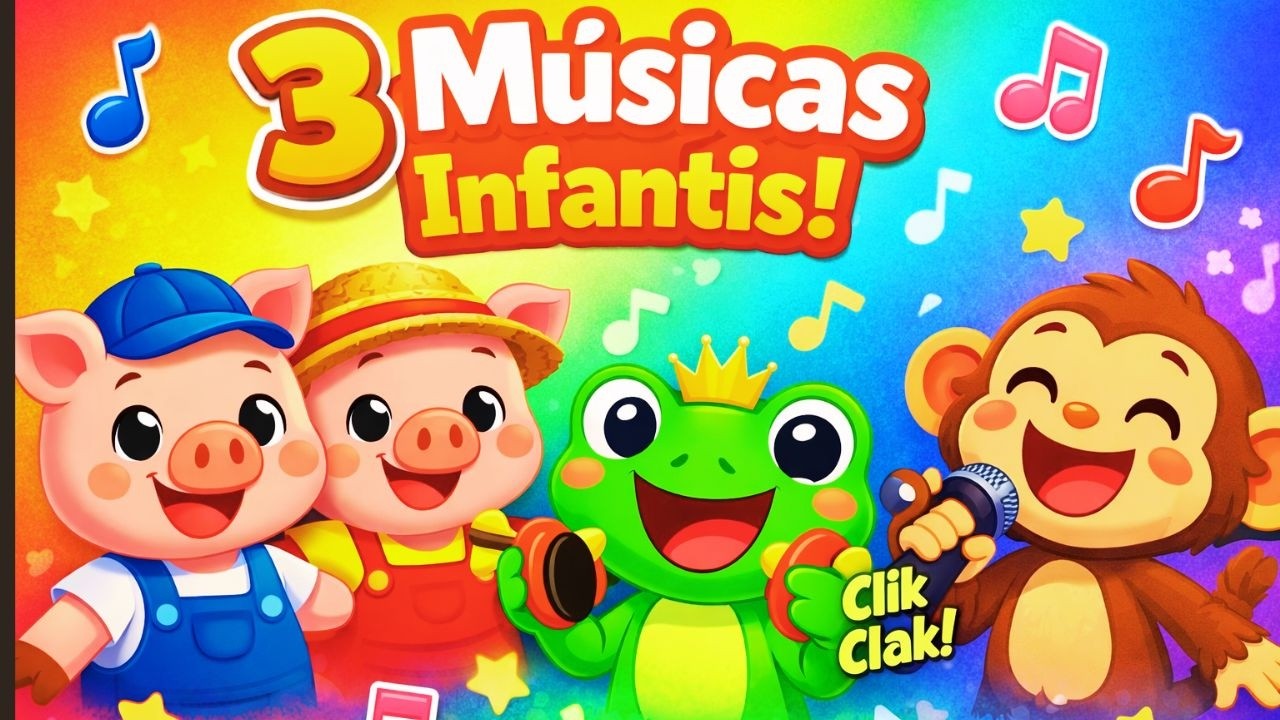 🎵 👉 Bicho Canta + Os Três Porquinhos + Clik Clak do Sapinho | Música Infantil Animada 🎵