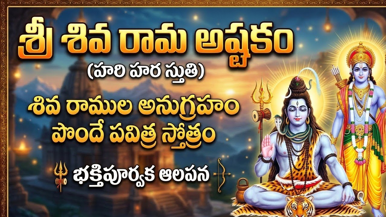 శ్రీ శివ రామ అష్టకం#sri #rama #shiva  with Telugu Lyrics.