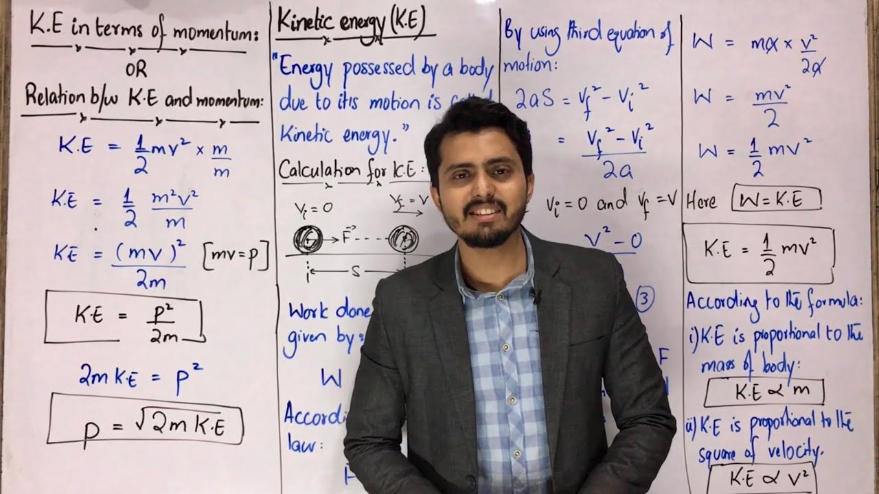Kinetic energy || relation between kinetic energy and momentum || work power and energy || class11