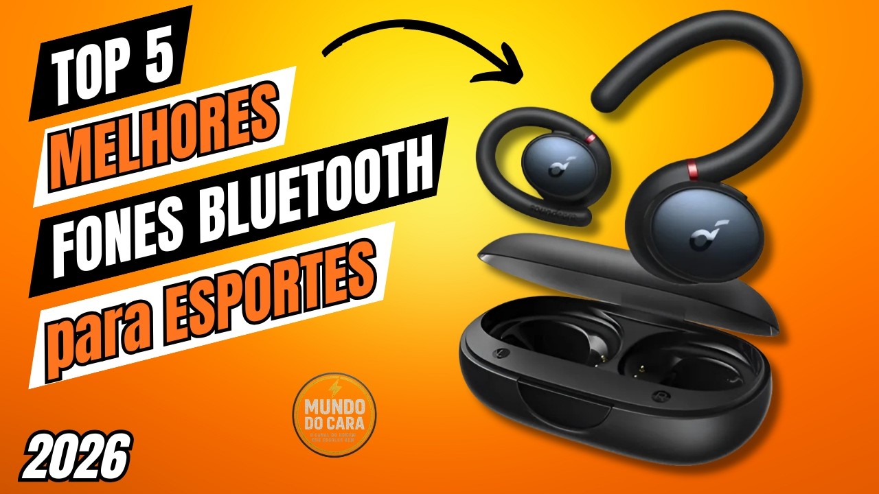 TOP 5 melhores FONES BLUETOOTH para ESPORTES de 2026 / FONE para ACADEMIA / Qual o melhor fone?