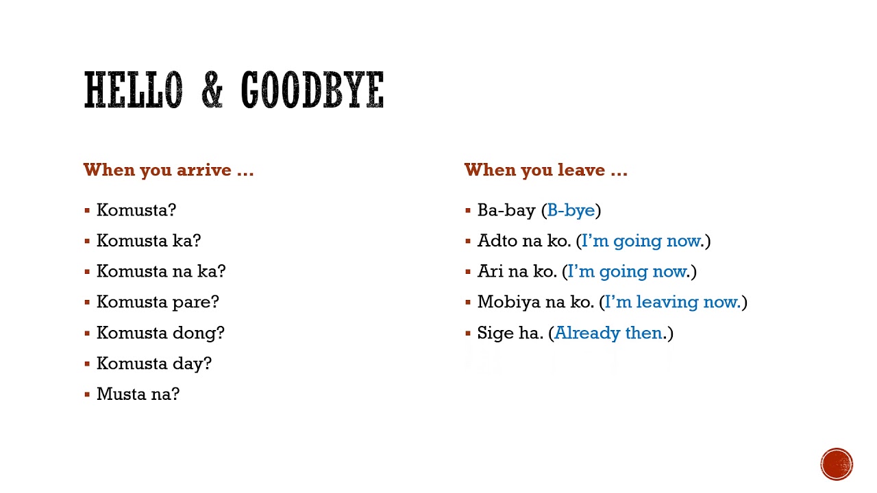 Bisaya 247 Lesson 2: Greetings in Cebuano