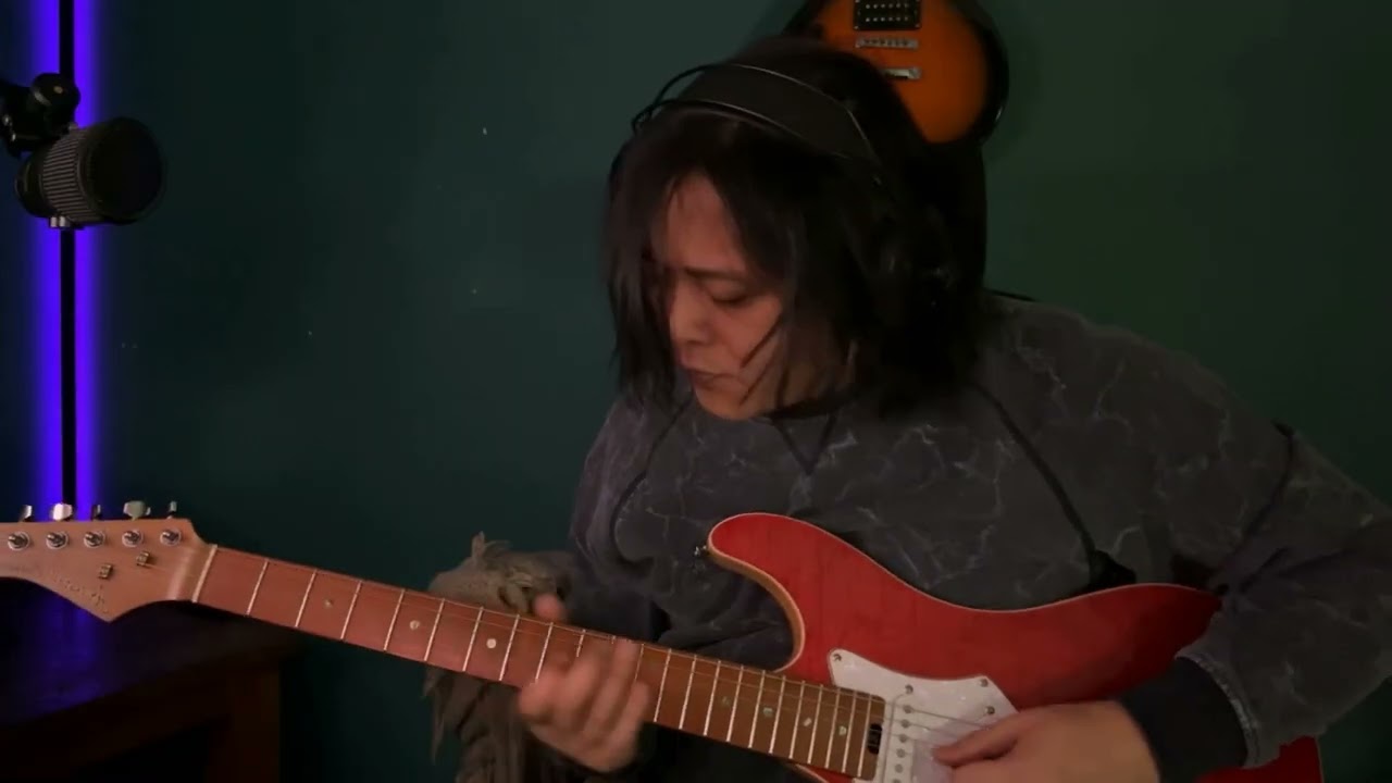 Guitarsolo improvisation/freestyle on heavy metal guitar backing track key in Am