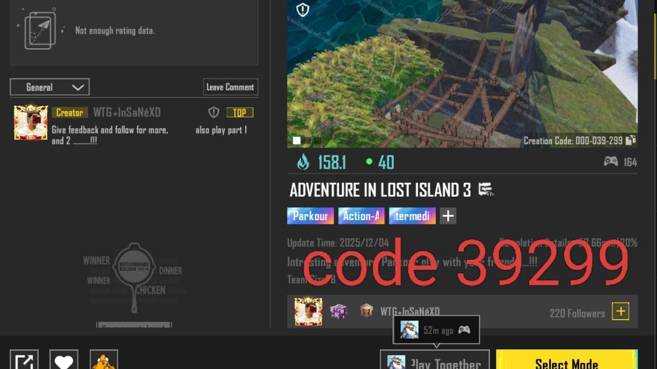Bgmi wow Parkour map code 39299 | ADVENTURE IN LOST ISLAND 3 | #bgmi #pubg #pubgmobile
