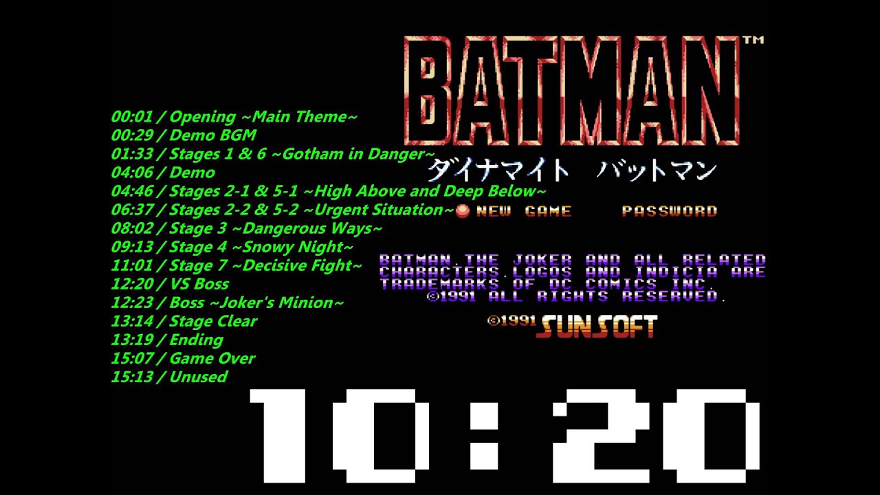 Nes: Batman Return of the Joker Soundtrack