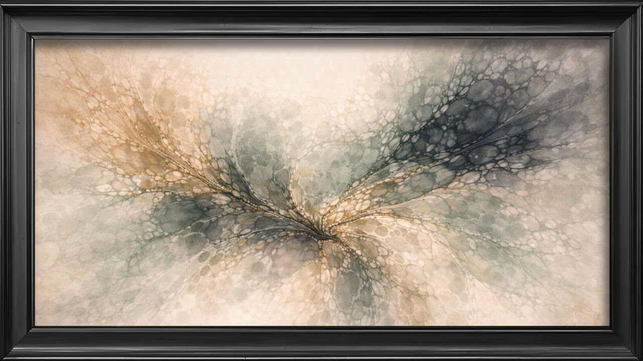 Luxury Abstract Golden Black Fluid Ambient Art Frame TV Art Decor 4k Screensaver TV Wall Art Decor