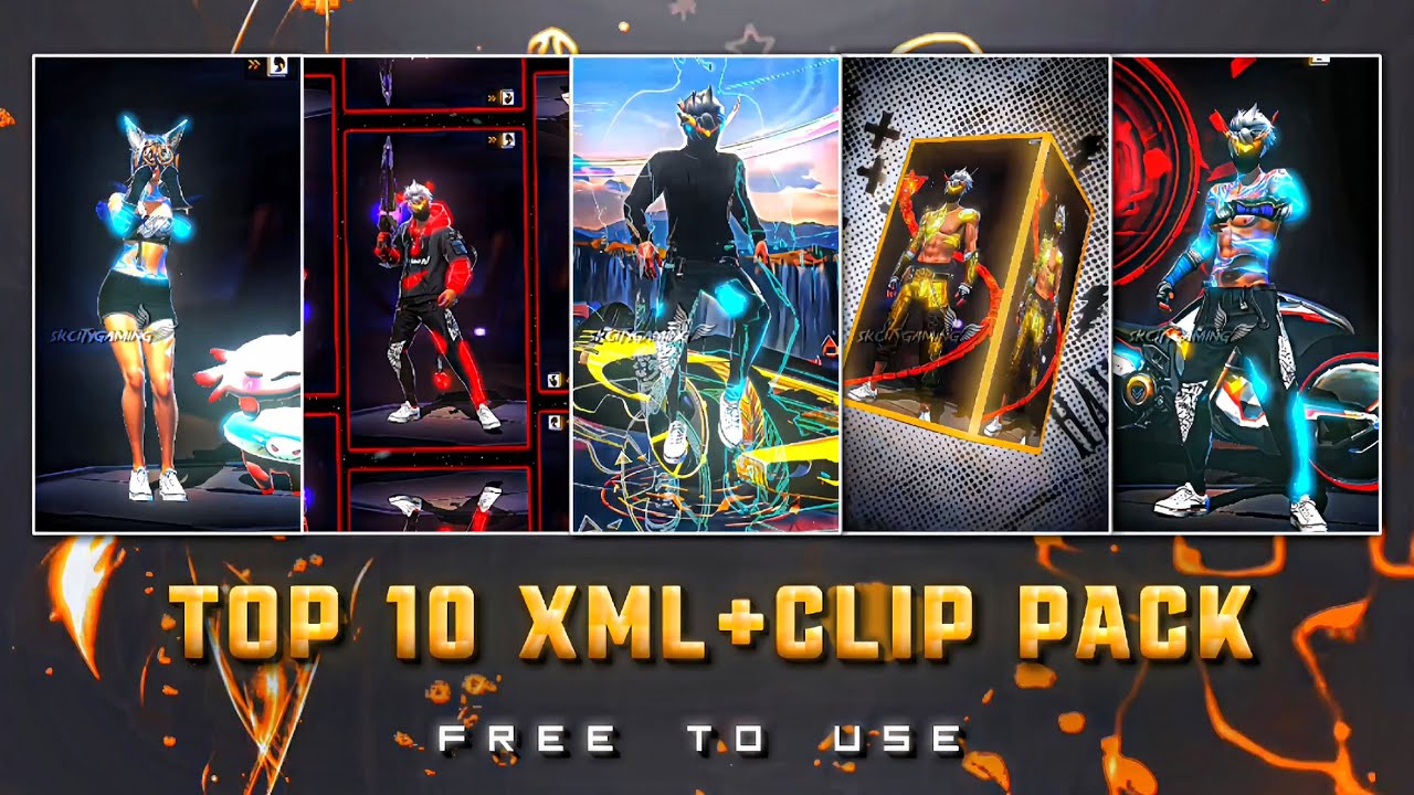 🔺Free Fire Top 10 Xml + Cc + Clips 🔸ff Clips For Editing🔸ff Emote Clips 🔸ff clip🔻