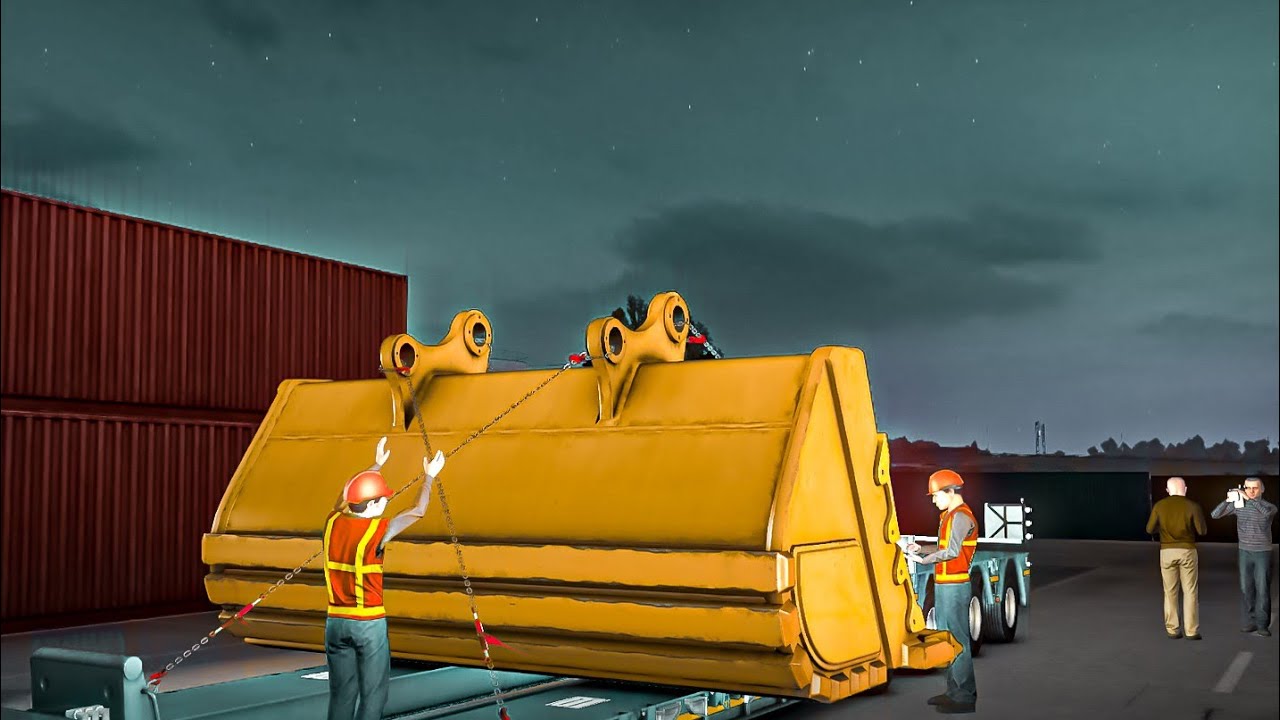 ❤ Transporting  excavator bucket | Euro Truck Simulator 2 | realistic gameplay |#ets2 ❤