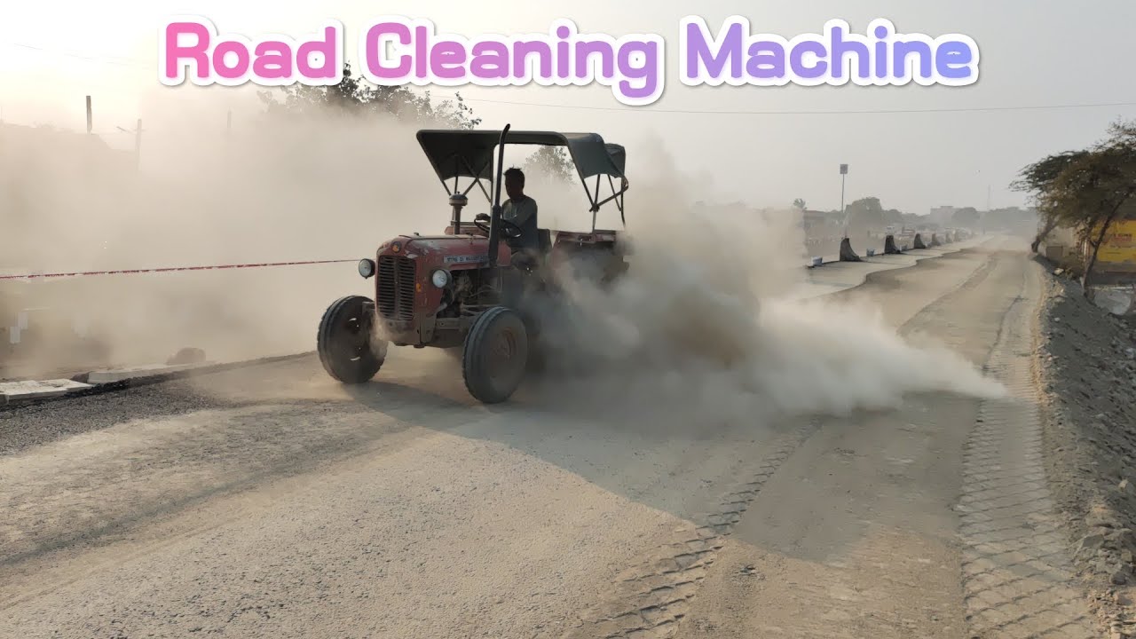 Road Cleaning Machine| Dust Cleaning| Most Satisfying Video| Tractor Operation