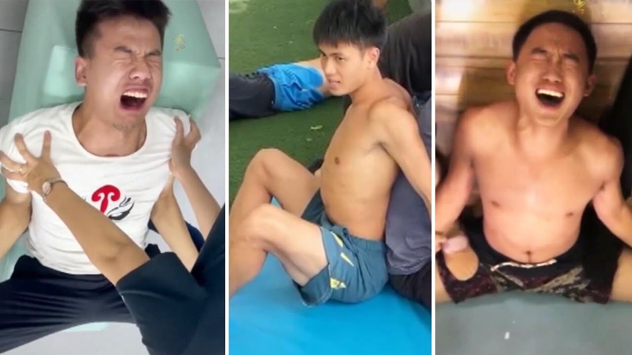 男生拉筋痛起來也慘叫不已，真是沒有最大聲，只有更大聲了...男人版拉筋訓練；舞蹈健身瑜伽拉筋訓練合集-第13集；Do The Splits.Fitness. Flexibility Challenge