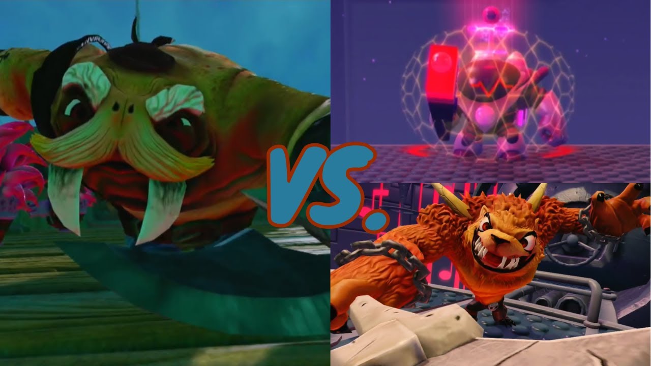Brawl and Chain VS. Blaster  Tron and Wolfgang | Skylanders Trap Team