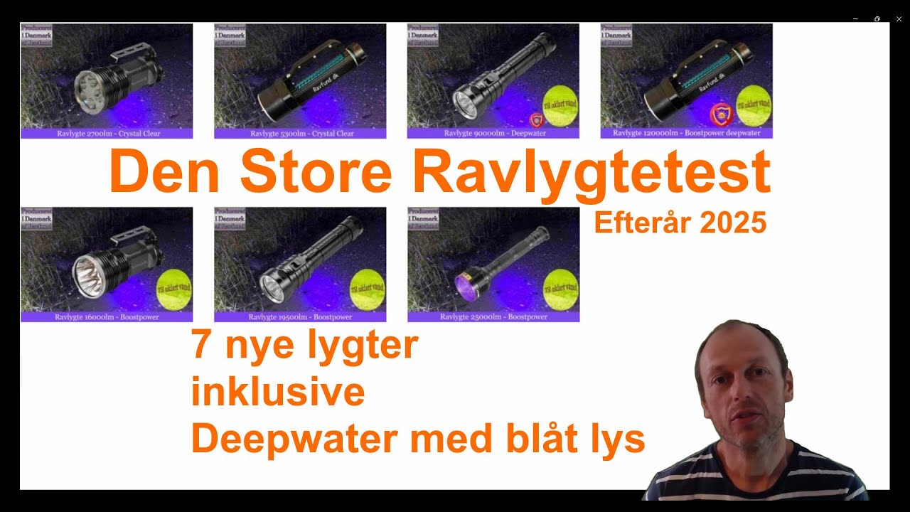 Den Store Ravlygtetest - Efterår 2025, inkl Deepwater med blåt lys
