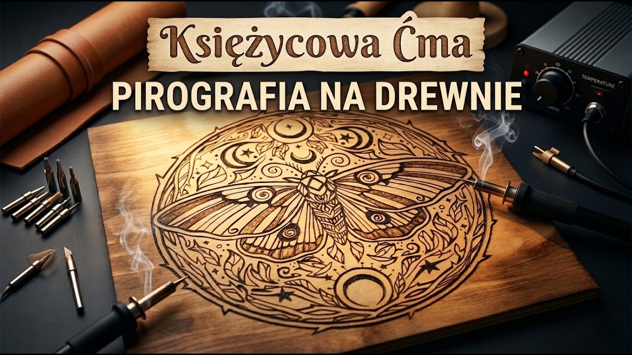 Księżycowa Ćma – Pirografia na Drewnie (Timelapse)