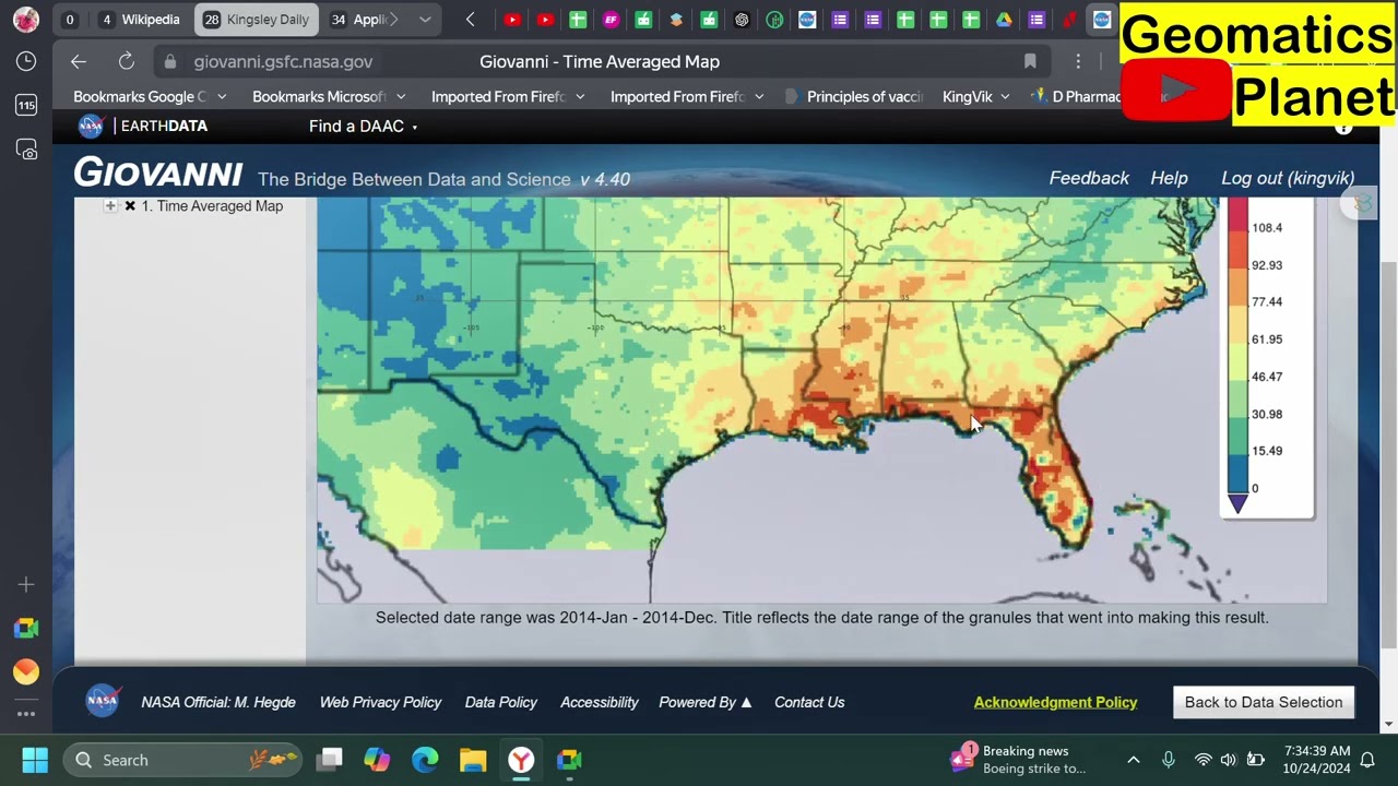 How to Access and Download Precipitation Data from Giovanni