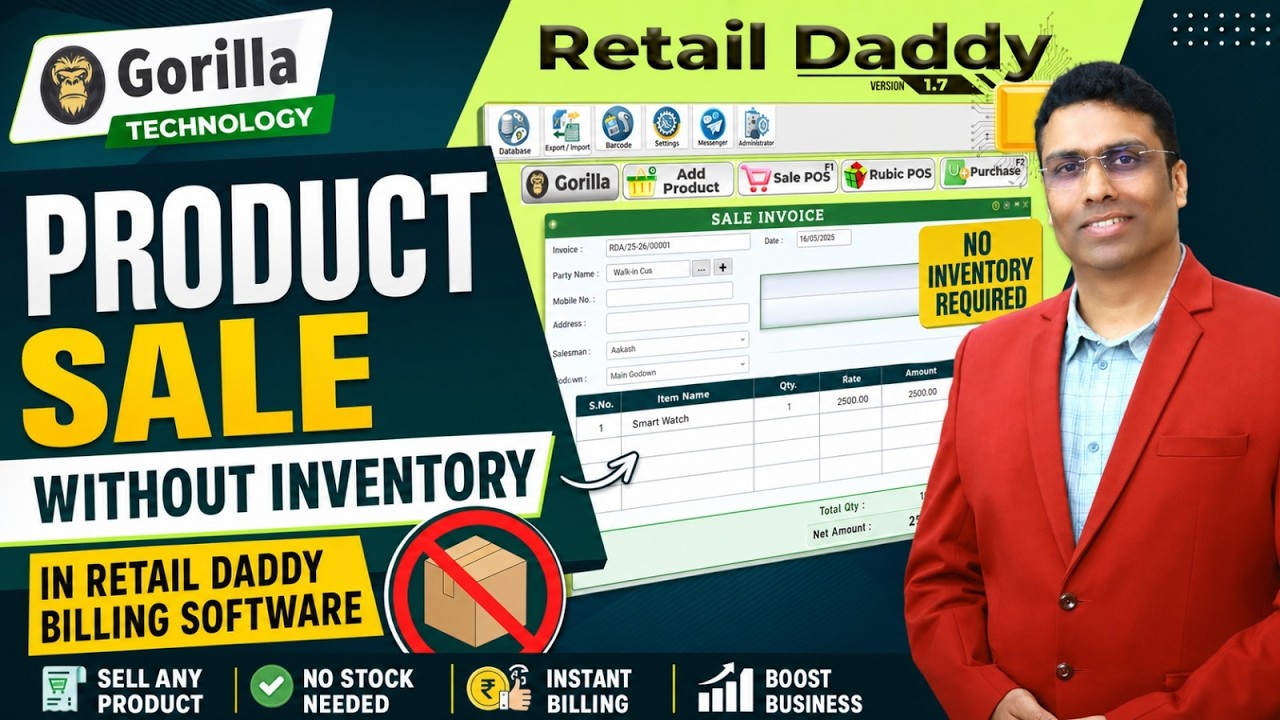 Without Inventory Product Sale Option in Retail Daddy Billing Software 2026
