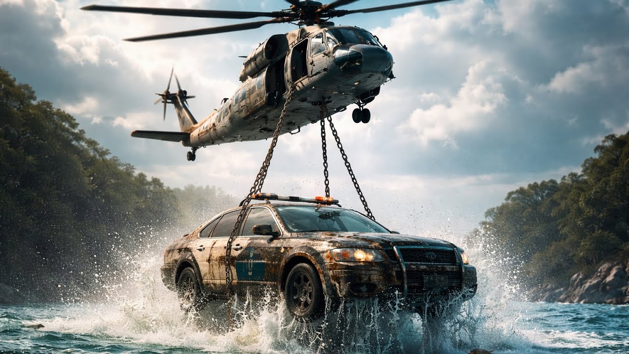 This Police Car Was Lost Underwater for Years… Helicopter Rescue & ASMR Restoration