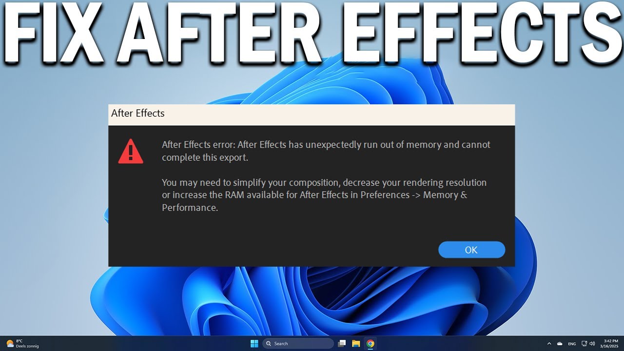 How To Fix Adobe After Effects Memory issues - Easy Fix