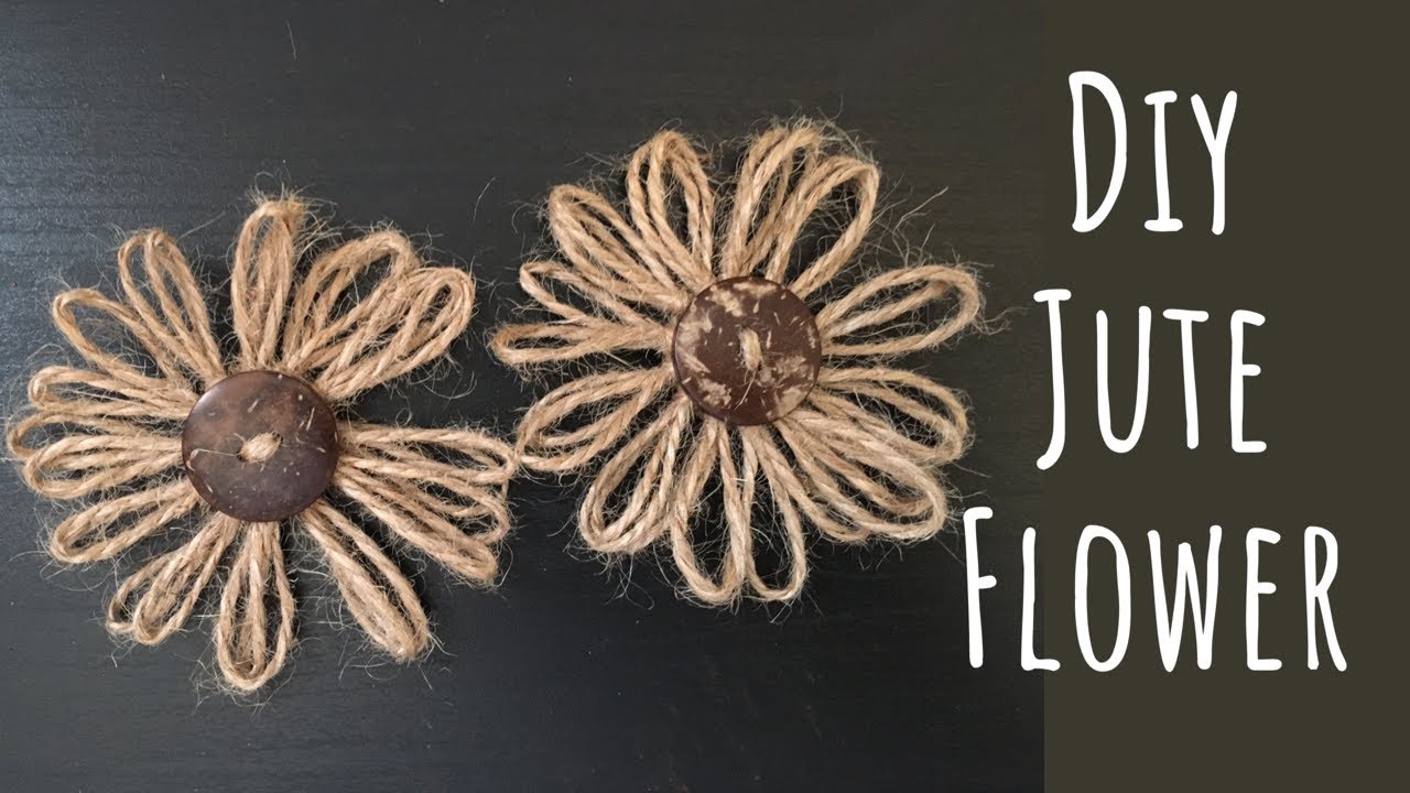 How To Make Jute Flower / Flower Making With Jute Rope/ Easy Decorative Flower Making Tutorial