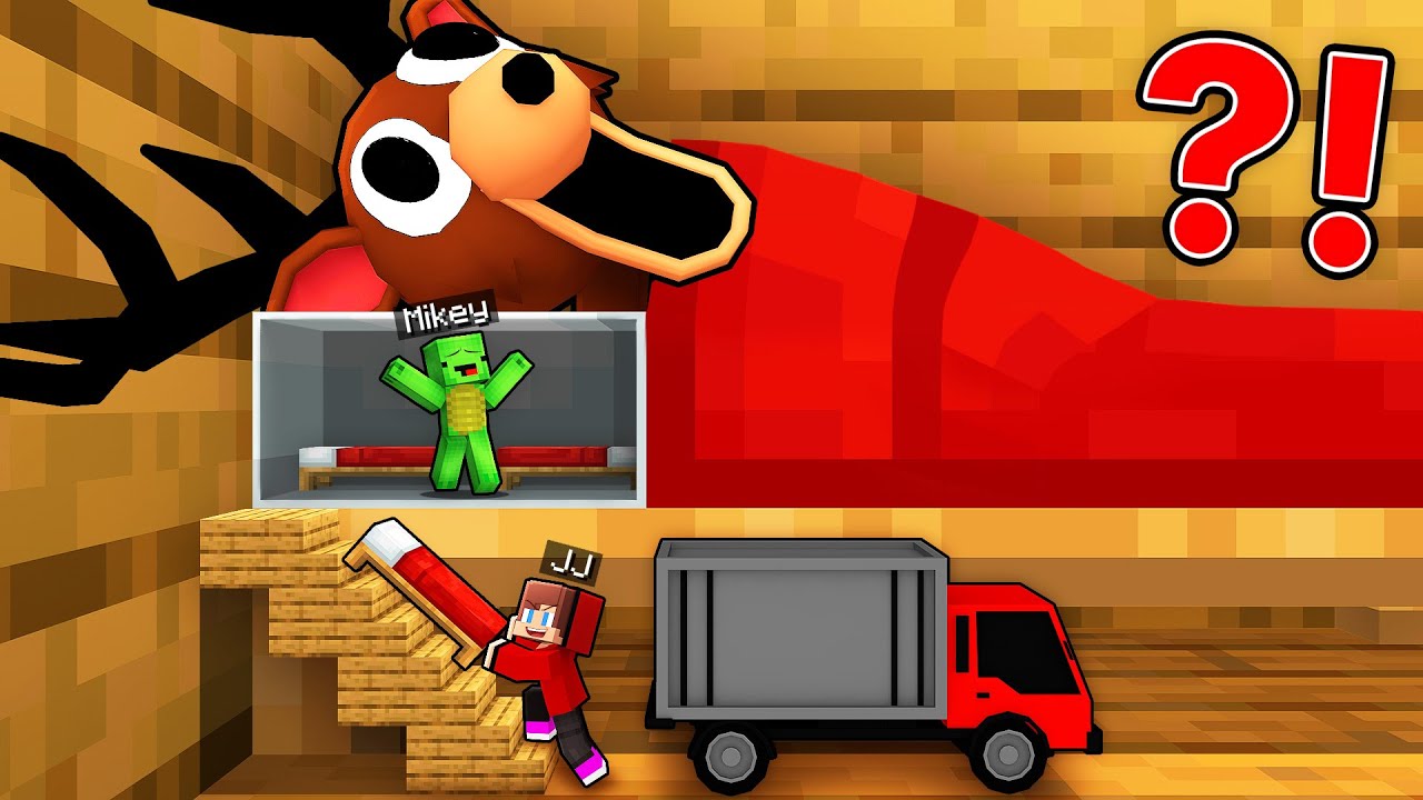 Mikey and JJ Survive Inside 99 Nights in the Forest BED in Minecraft (Maizen)
