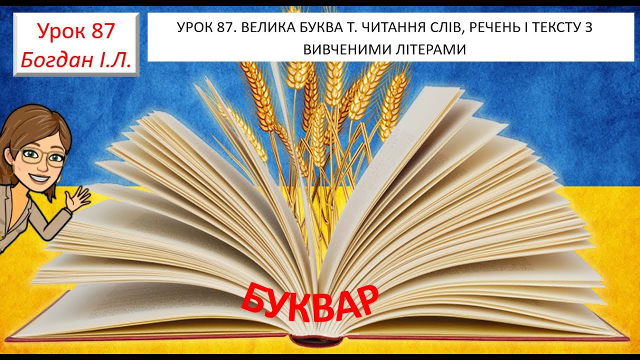 УРОК 87  ВЕЛИКА БУКВА Т.  ЧИТАННЯ СЛІВ, РЕЧЕНЬ І ТЕКСТУ З ВИВЧЕНИМИ ЛІТЕРАМИ