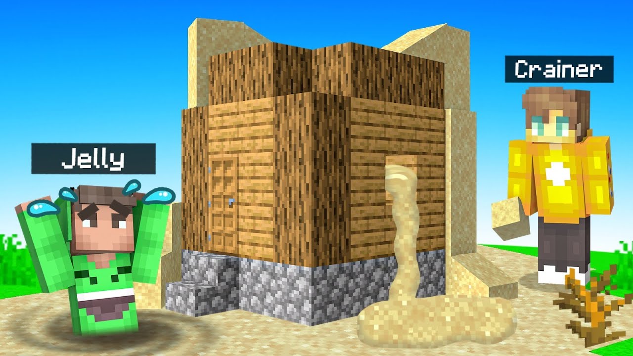 Pranking Jelly With a SAND TRAP In Minecraft!