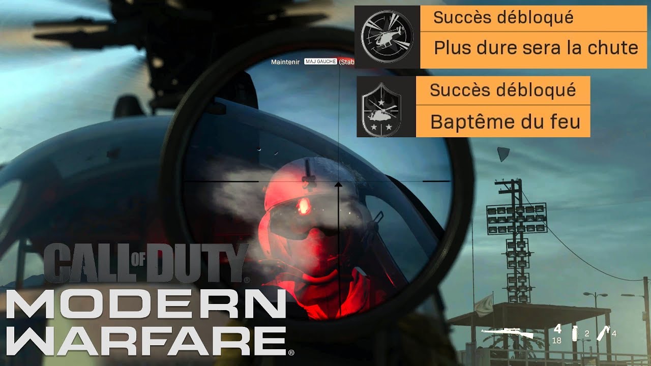CALL OF DUTY MODERN WARFARE: PLUS DURE SERA LA CHUTE & BAPTÊME DU FEU TROPHÉE / SUCCÈS
