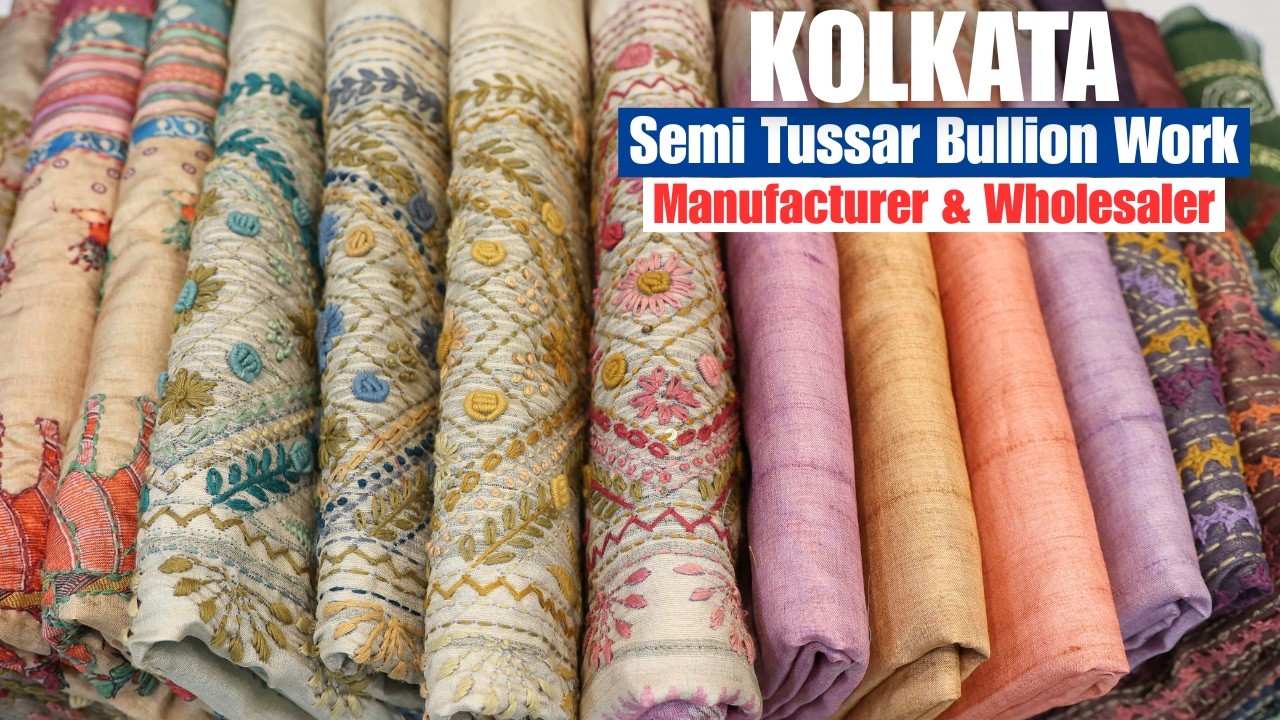 Semi Tussar Bullion Work/ Russian Silk & Linen Tissue Sarees Wholesaler in Kolkata
