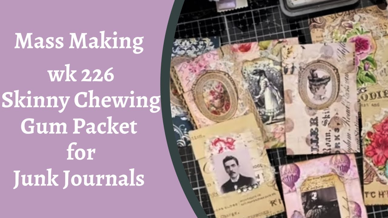 Mass Making Wk 226 Skinny Chewing Gum Packets for Junk Journals