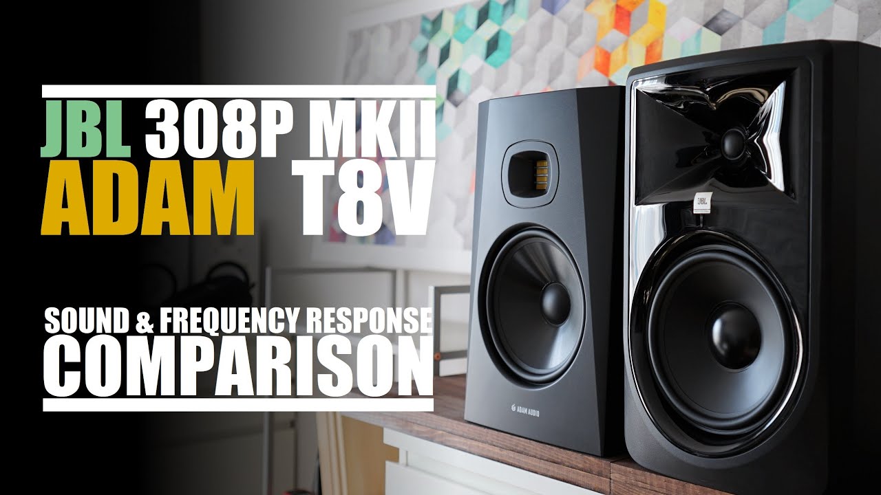 Adam Audio T8V  vs  JBL 308P MKII  ||  Sound & Frequency Response Comparison