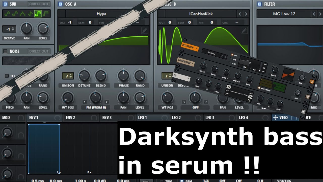 How to make a Darksynth bass in Serum ? (+FREE PRESET)- Part #2 : Sound Design