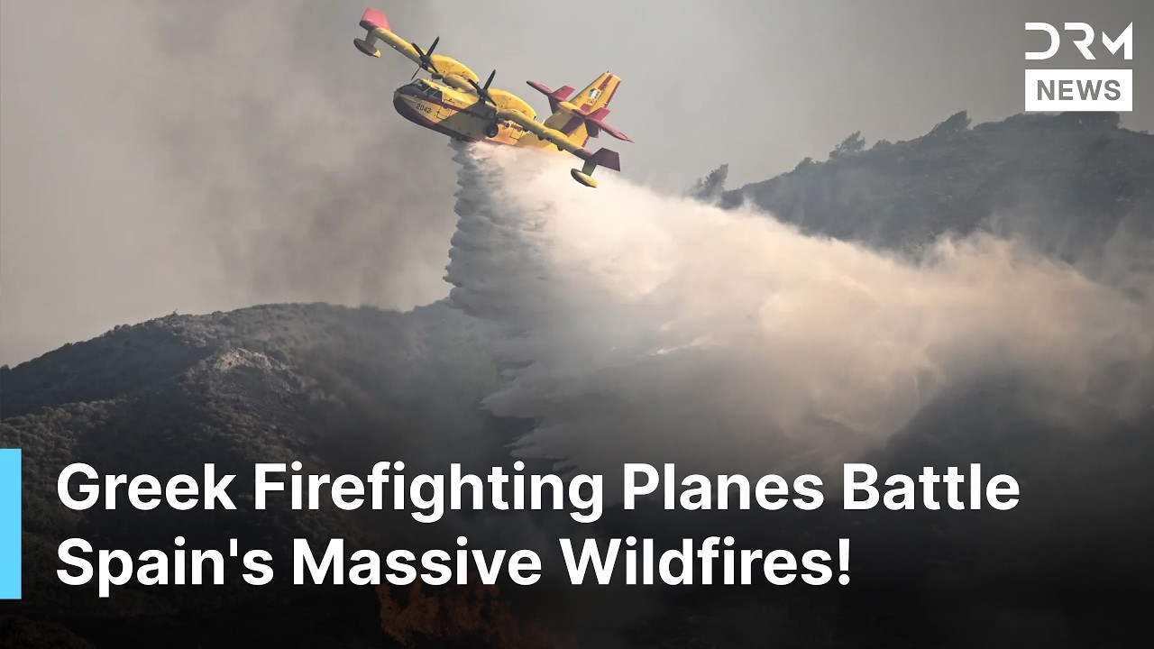 Greek Canadair Aircraft Fight Massive Wildfires Near Madrid, Spain | Dramatic Aerial Footage | AL1Z
