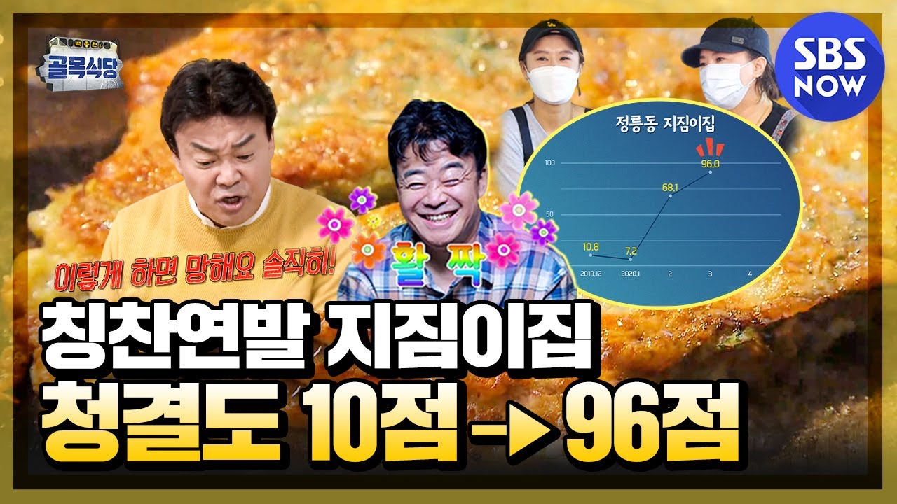 [백종원의 골목식당] '칭찬 연발 정릉 지짐이 집! 청결도 10점▶96점!' / 'Backstreet' Special | SBS NOW