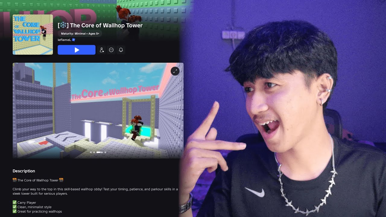 🔴[LIVE] UDAH LAMA GA WALLHOP! - ROBLOX TOWER