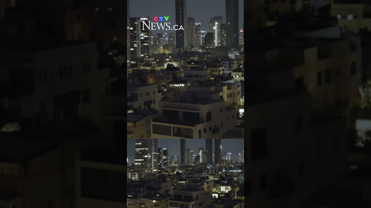 Sirens sound across Tel Aviv as projectile flies through the sky