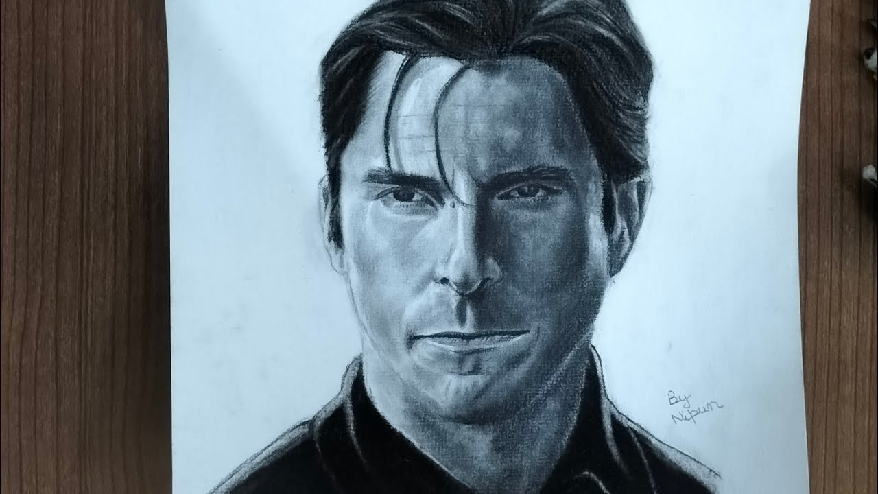 Drawing Christian Bale, The Dark Knight/Timelapse #Artist Nipun Singh