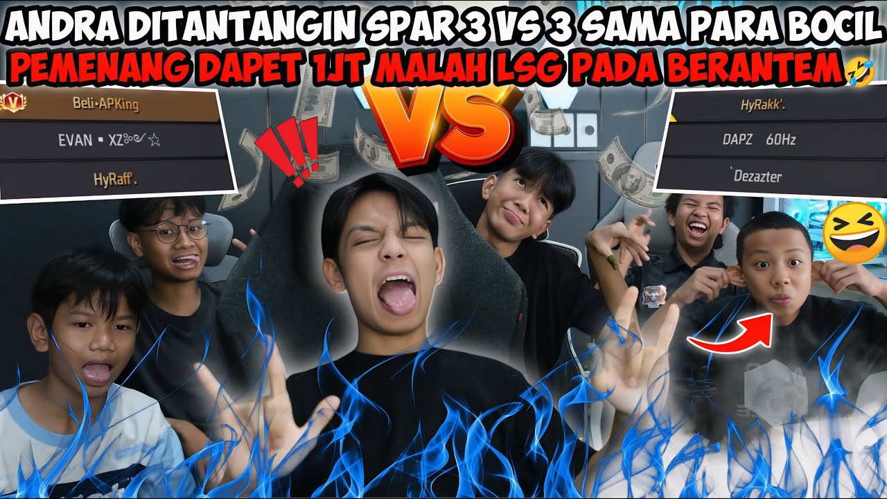 ANDRA DITANTANGIN SPAR 3 VS 3 SAMA PARA BOCIL! PEMENANG GUA KASI 1JT MALAH LSG PADA BERANTEM🤣