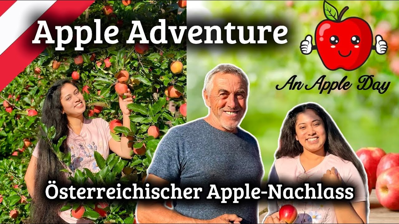 ඇපල් ගස් අතර රසවත් සංචාරය🍎| World’s Crunchiest Apple #österreich #apple #minivlog #ytviral #farming 