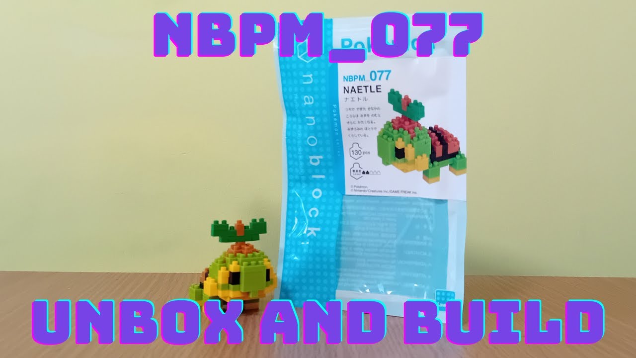 NBPM_077 Распаковка и сборка наноблока Pokemon Turtwig