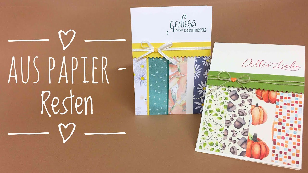 Mit Papierresten eine schöne Karte basteln -  mit Stampin Up Produkten