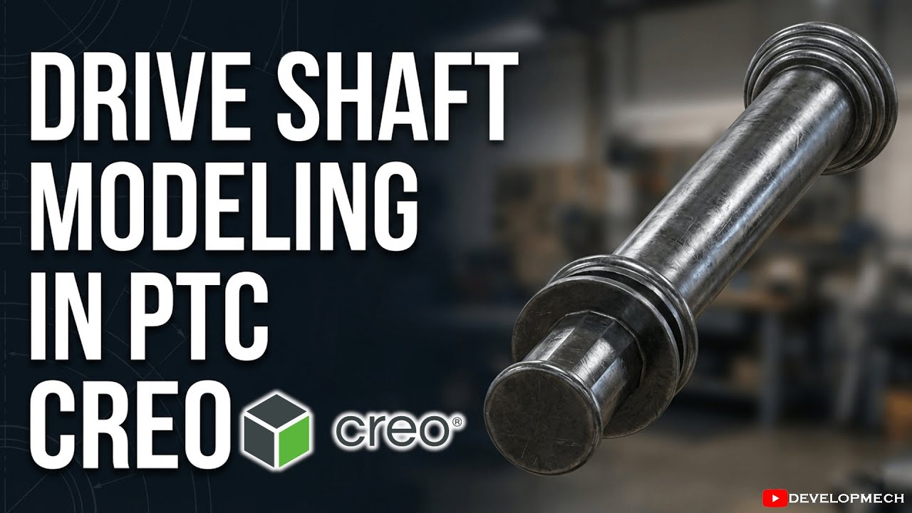 Drive Shaft Modeling in PTC Creo | Beginner to Advanced CAD Tutorial 🔧 | DEVELOPMECH