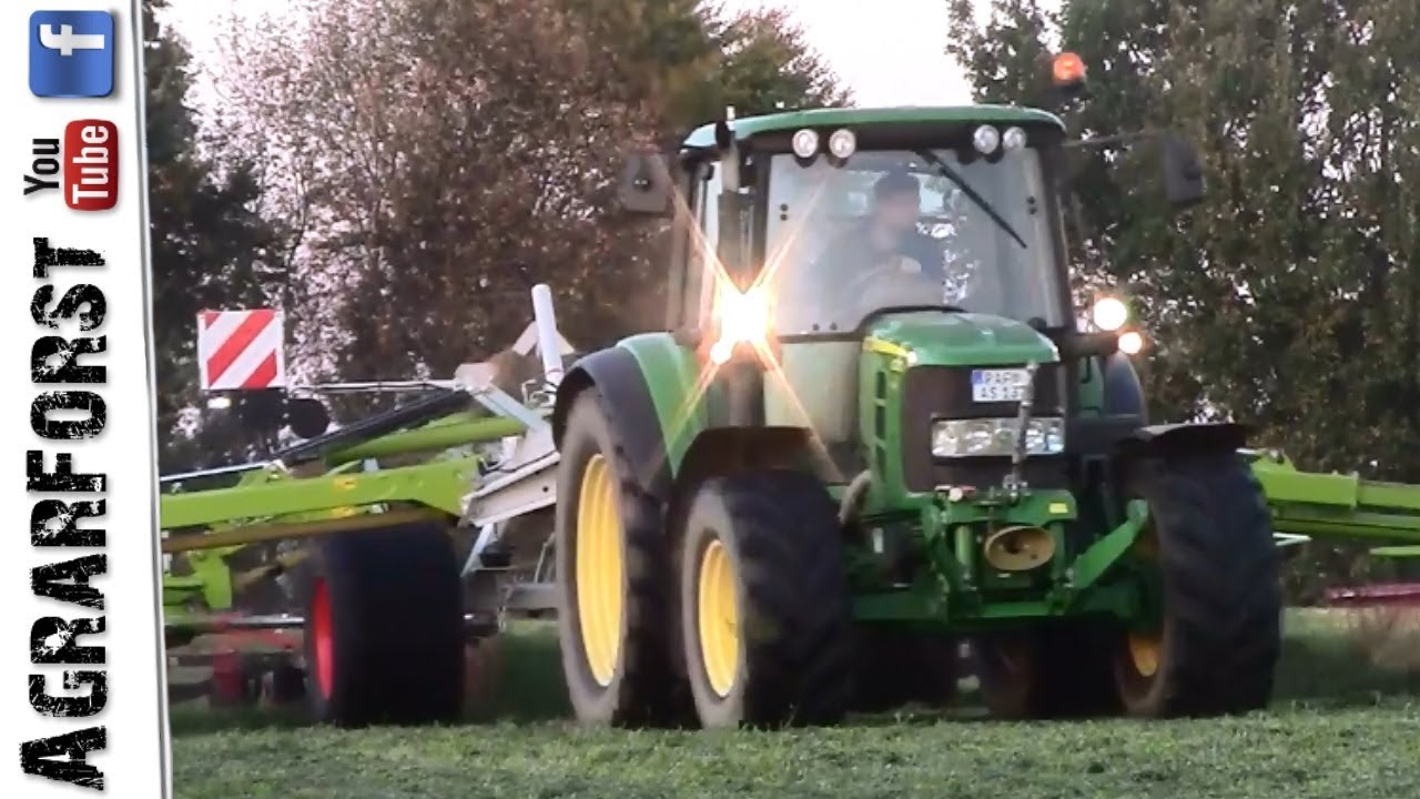 John Deere 6230 mit Claas Großflächenschwader Liner 3600