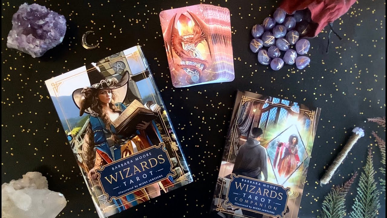 Wizards Tarot Deck by Barbara Moore Unboxing + Flip Through | Llewellyn : Wizards Witches Dragons
