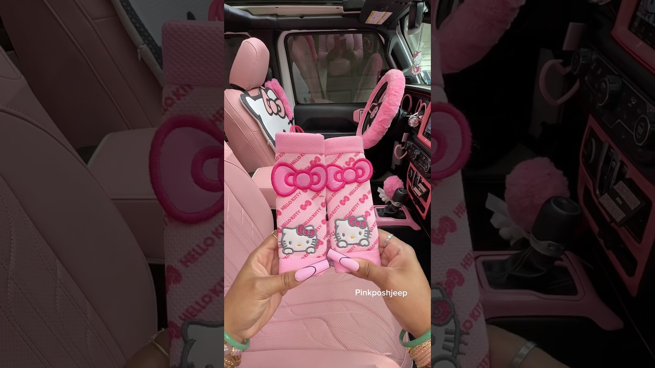 Hello Kitty Car Accessories 🩷 #pink #automobile #hellokittyjunkie #trending #shorts30