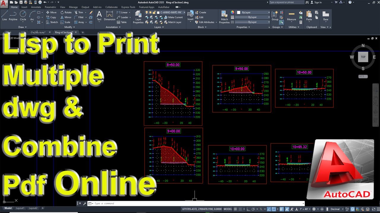 AutoCAD lisp print multiple Drawing and Combine pdf