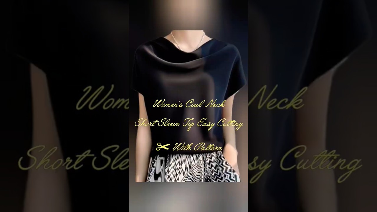 Women's Cowl Neck Short Sleeve Top Easy ✂ #viralshort #shorts #top #fashion #ytshorts
