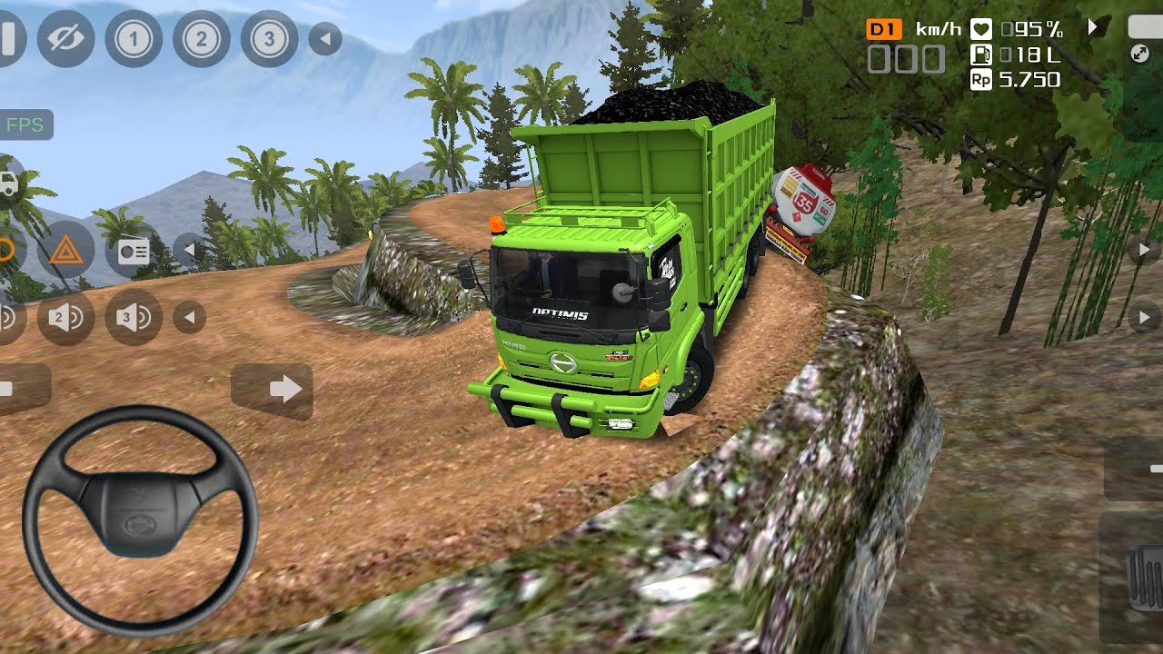 New Game Truck Hino 500 Tambang v3,Hampir rungkad di jalur kelok extrem|Bus simulator indonesia
